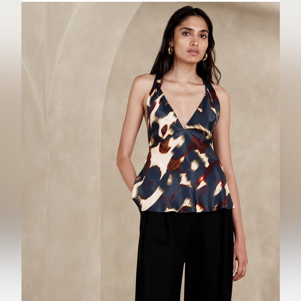 Reduced! BANANA REPUBLIC Satin Camisole Top in Cheetah Print, Size 14/16